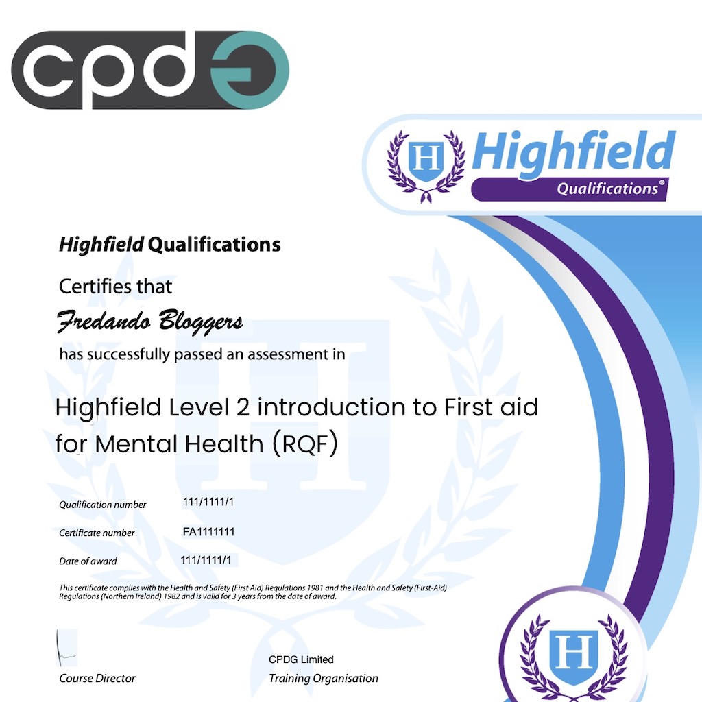CPDG introduction to first aid for Mental Health